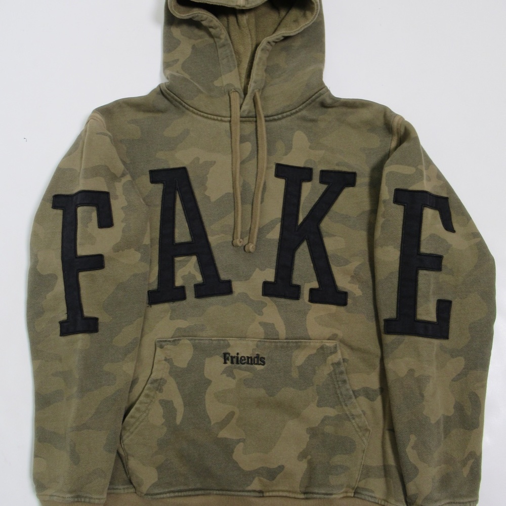 Kith Us Fake Friends Hoodie Camo Army Green Size XS #KH2168 Release 2018
